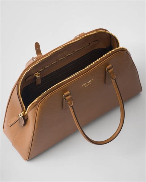 Caramel Large Saffiano Leather Bag 